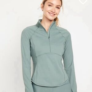 Old Navy Women's Powersoft Half Zip Athletic Jacket Mint Green